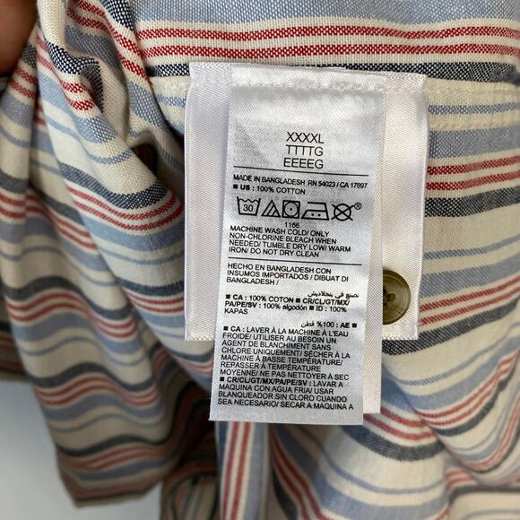 Old Navy Everyday Shirt Short Sleeve Button Down Regular Fit Striped Size XXXXL - Picture 7 of 8